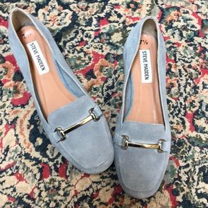 Blue Suede Steve Madden Paulo Loafers